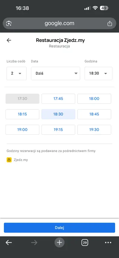 Google Reserve Detail